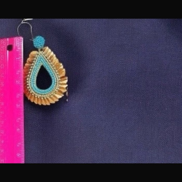 NWT Piper K Bronze and Turquoise Bohemian Seed Bead Earrings - Picture 3 of 3